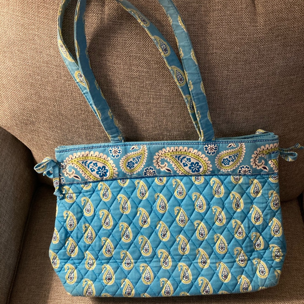 Vera Bradley Side Tie Tote in Bermuda Blue